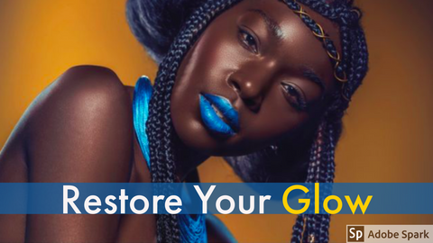 African American model with braids and blue lipstick flaunting her radiant skin