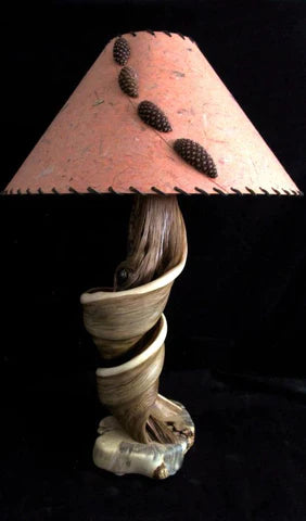 handmade juniper wood table lamp