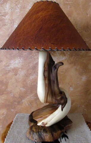 wood table lamp handmade