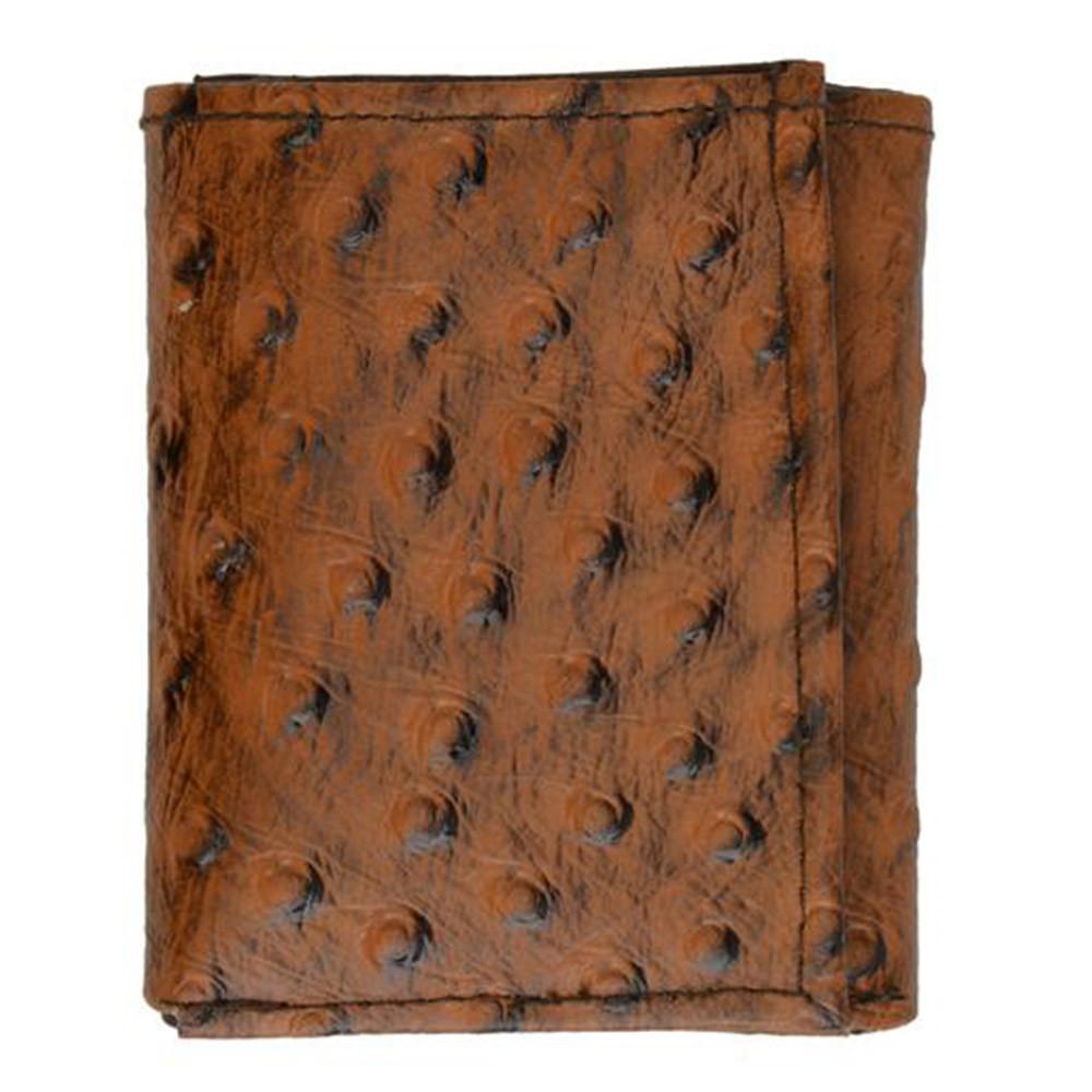 Ostrich Leather Wallet - Brown