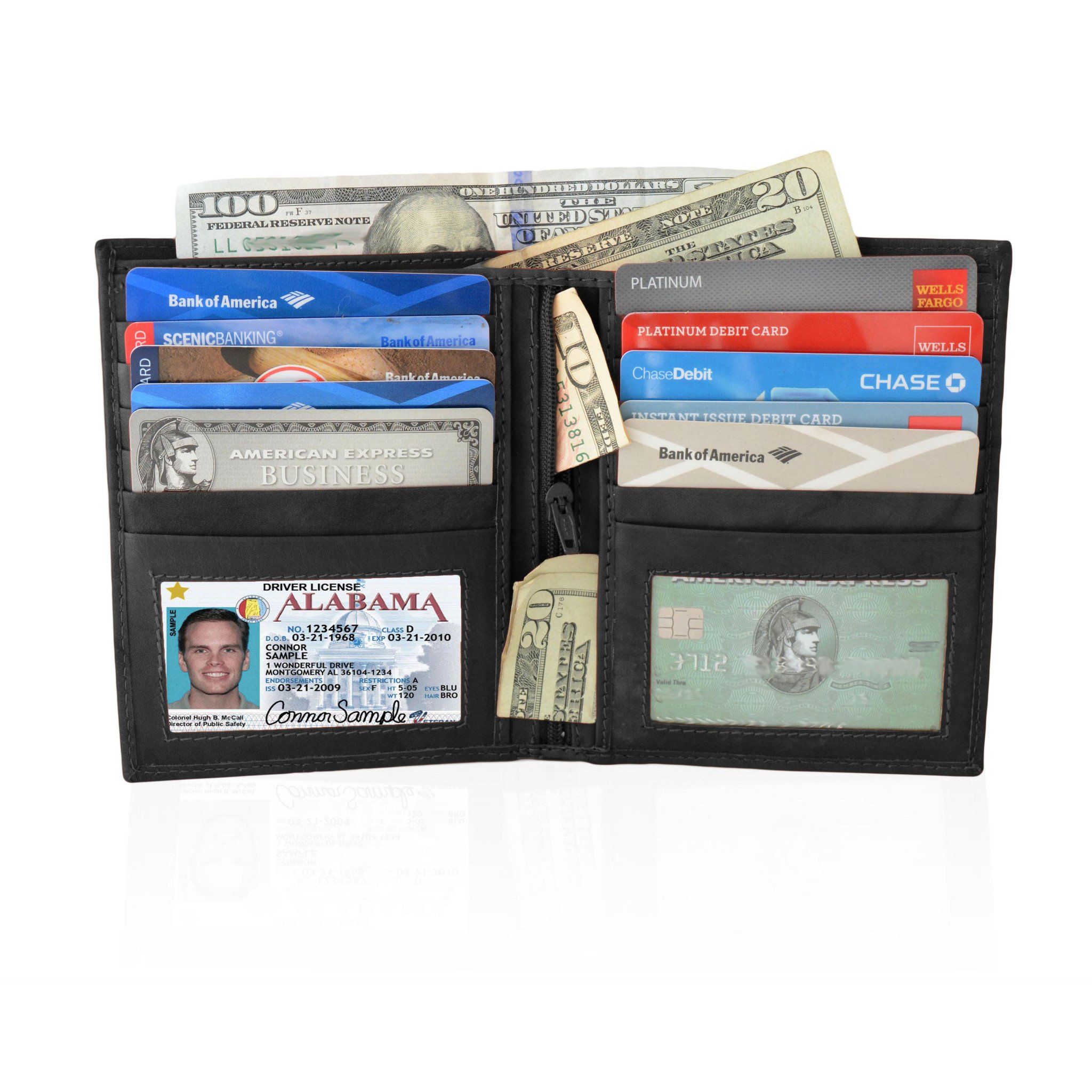 home products deluxe rfid blocking soft genuine leather bifold wallet ...