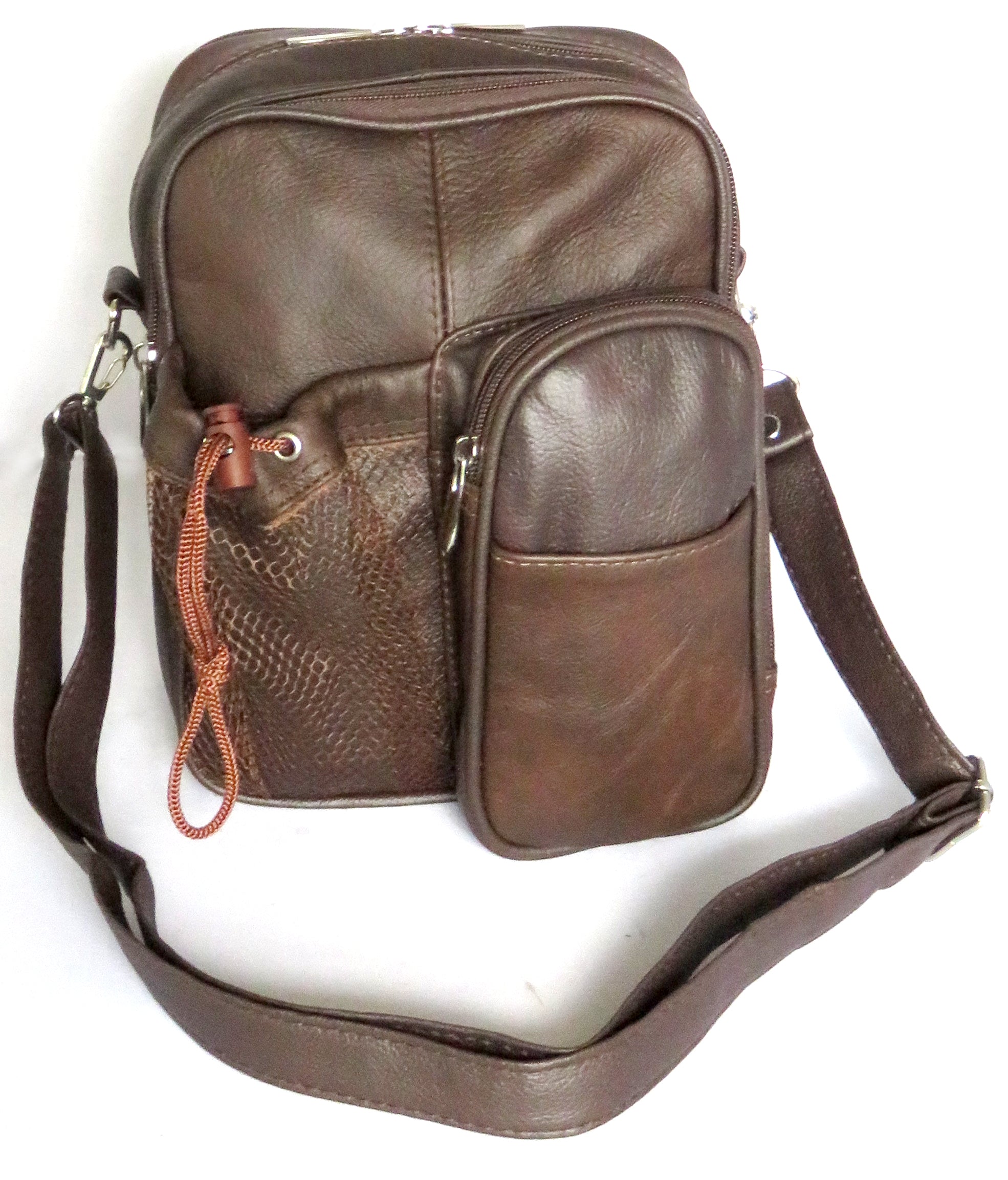 home products genuine leather backpack brown color