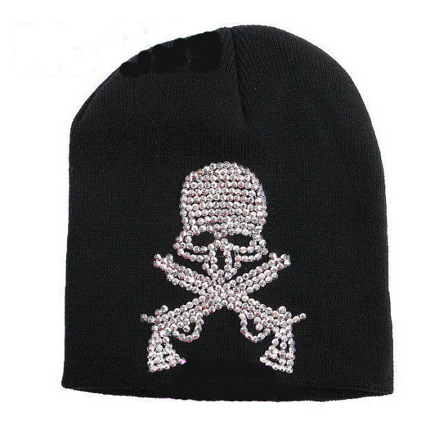 skull rhinestone beanie