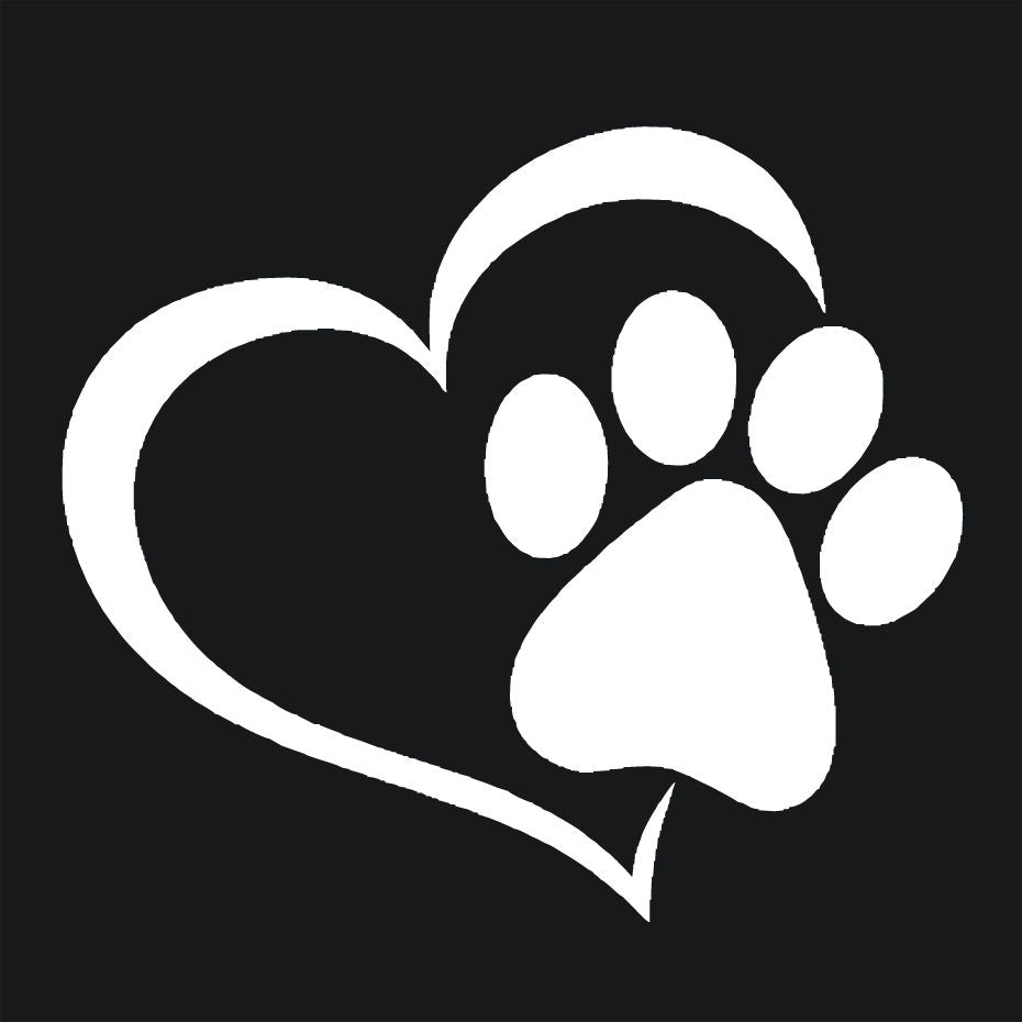 heart dog paw car decal teerockscom