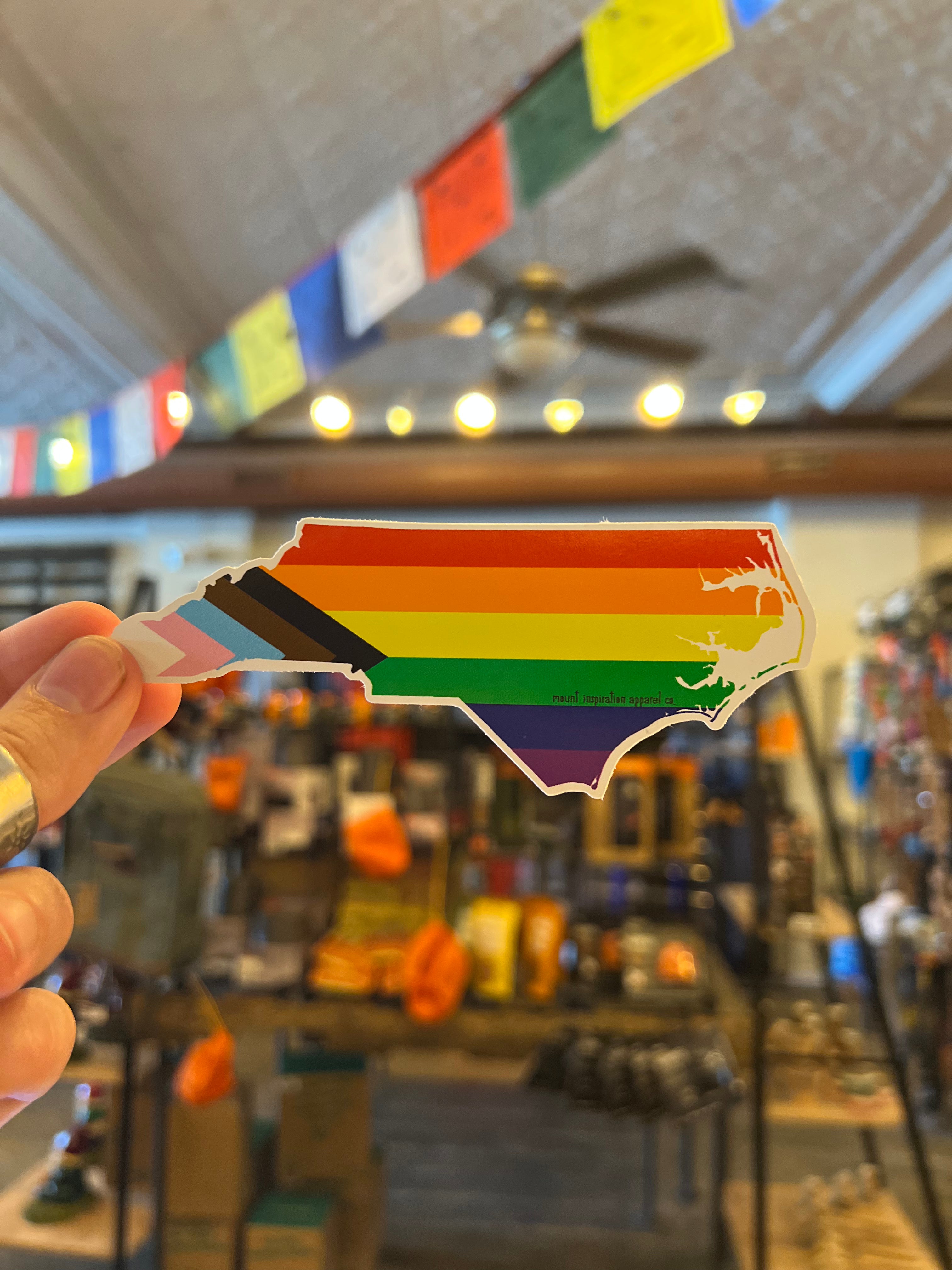 North Carolina Pride Flag Sticker Mount Inspiration Apparel