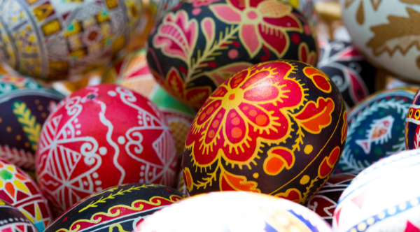 Easter wooden eggs