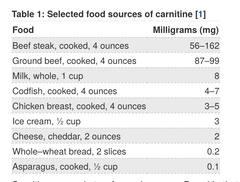 Carnitine Supplement Foods