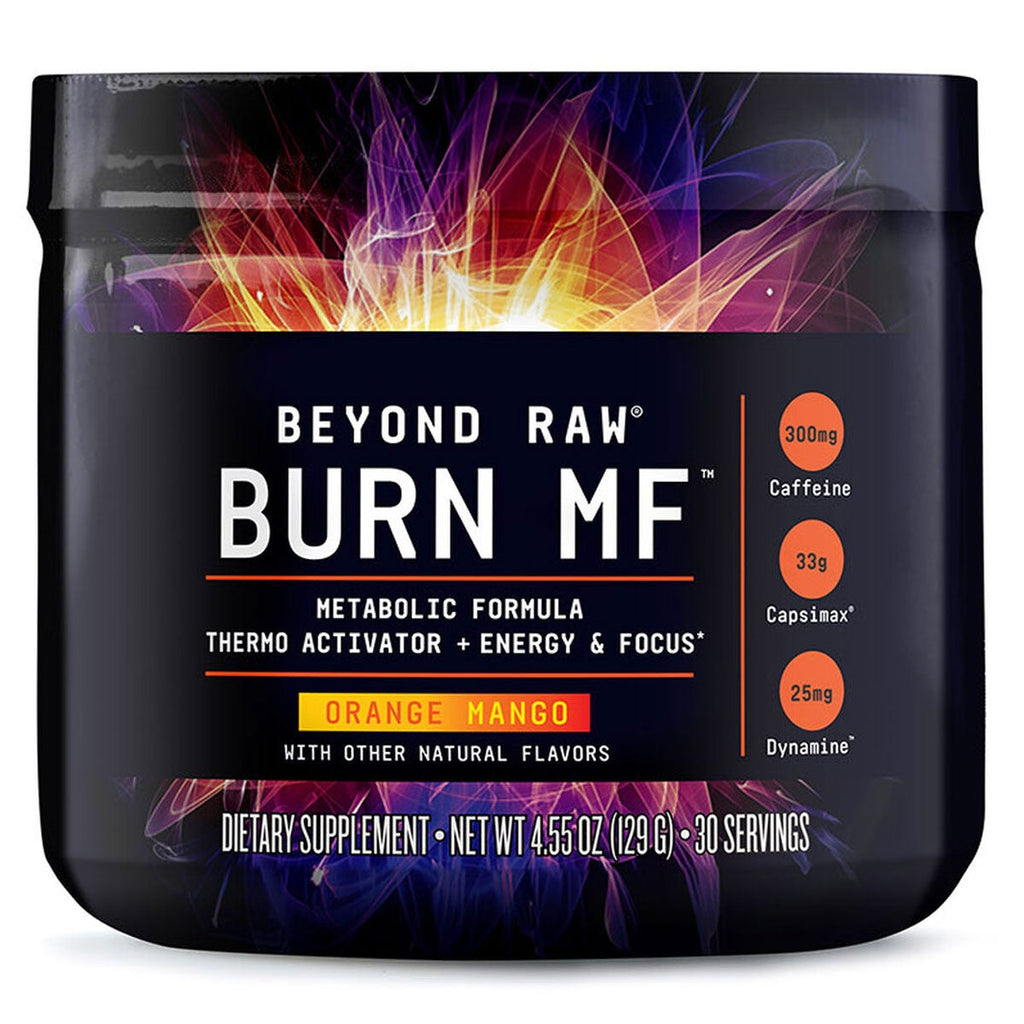 Burn mf. Beyond Raw Lit energetic logo.