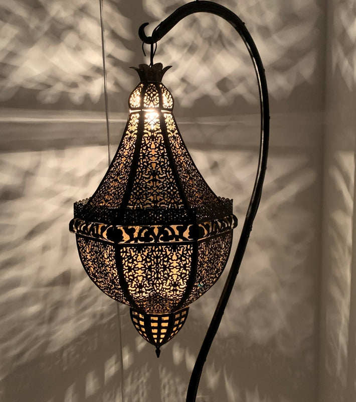 white moroccan table lamp