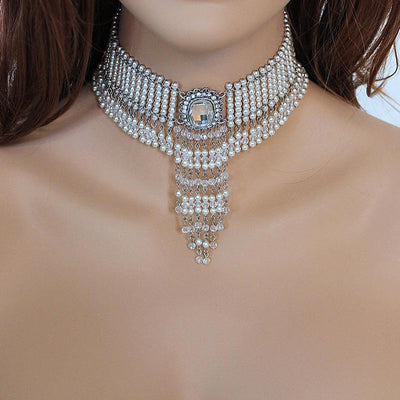 Bridal Choker, Beaded Victorian Backdrop Necklace Wedding Jewellery ...