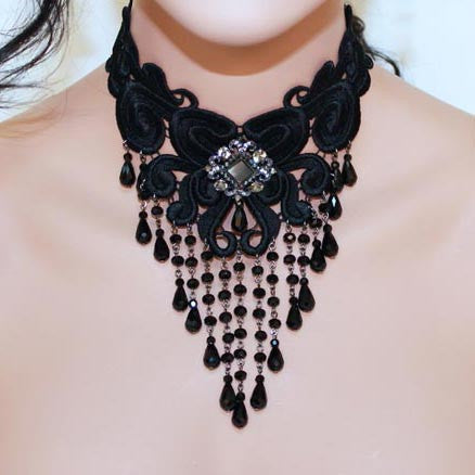 Black Lace Victorian Choker Necklace