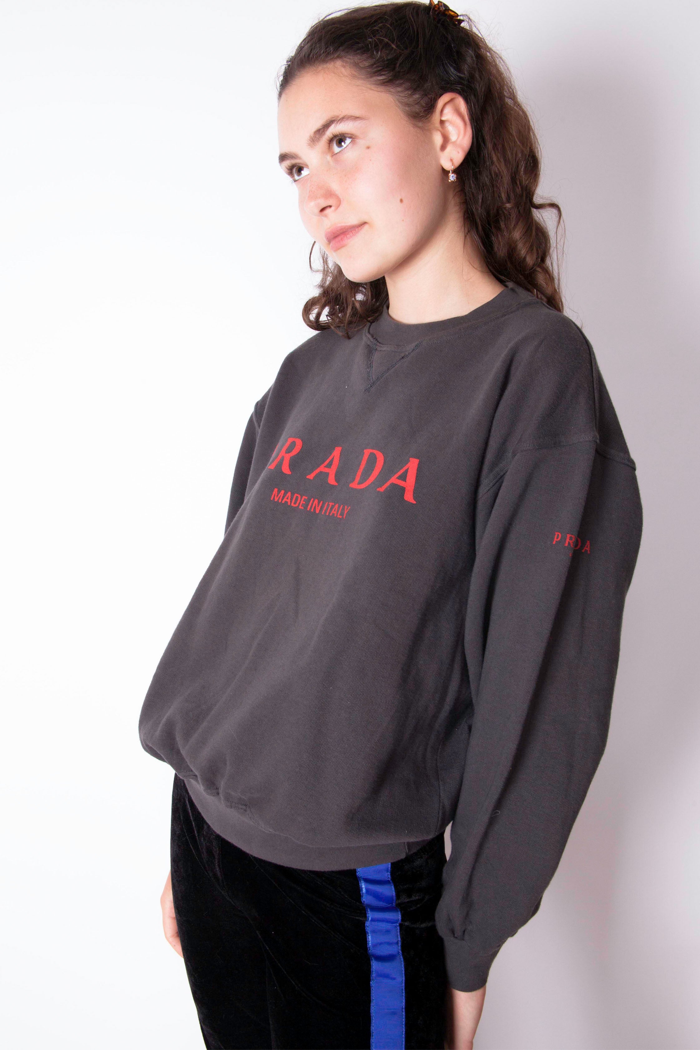 RARE Vintage 90s Prada Big Logo Sweatshirt – Not Too Sweet