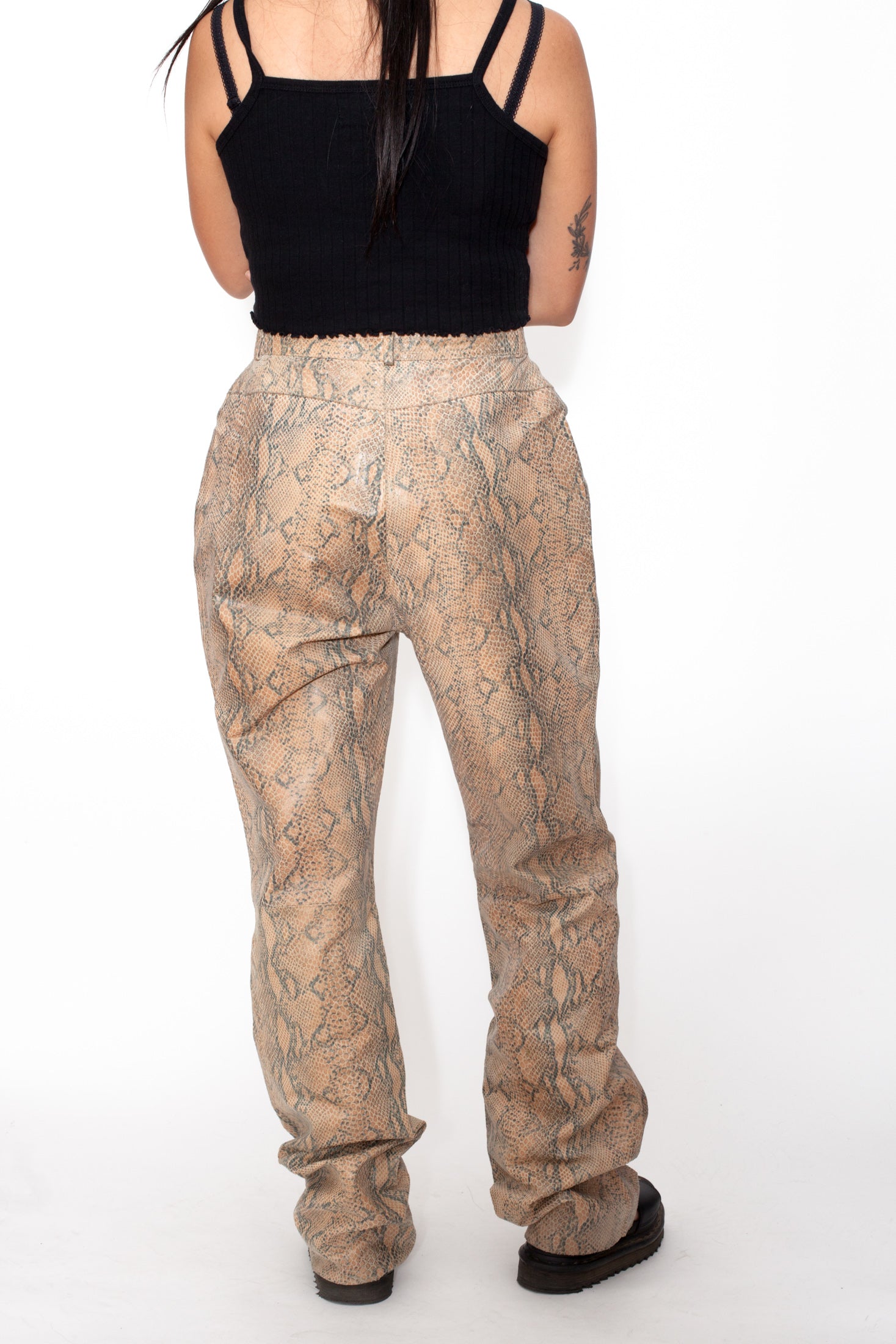 leather snakeskin pants