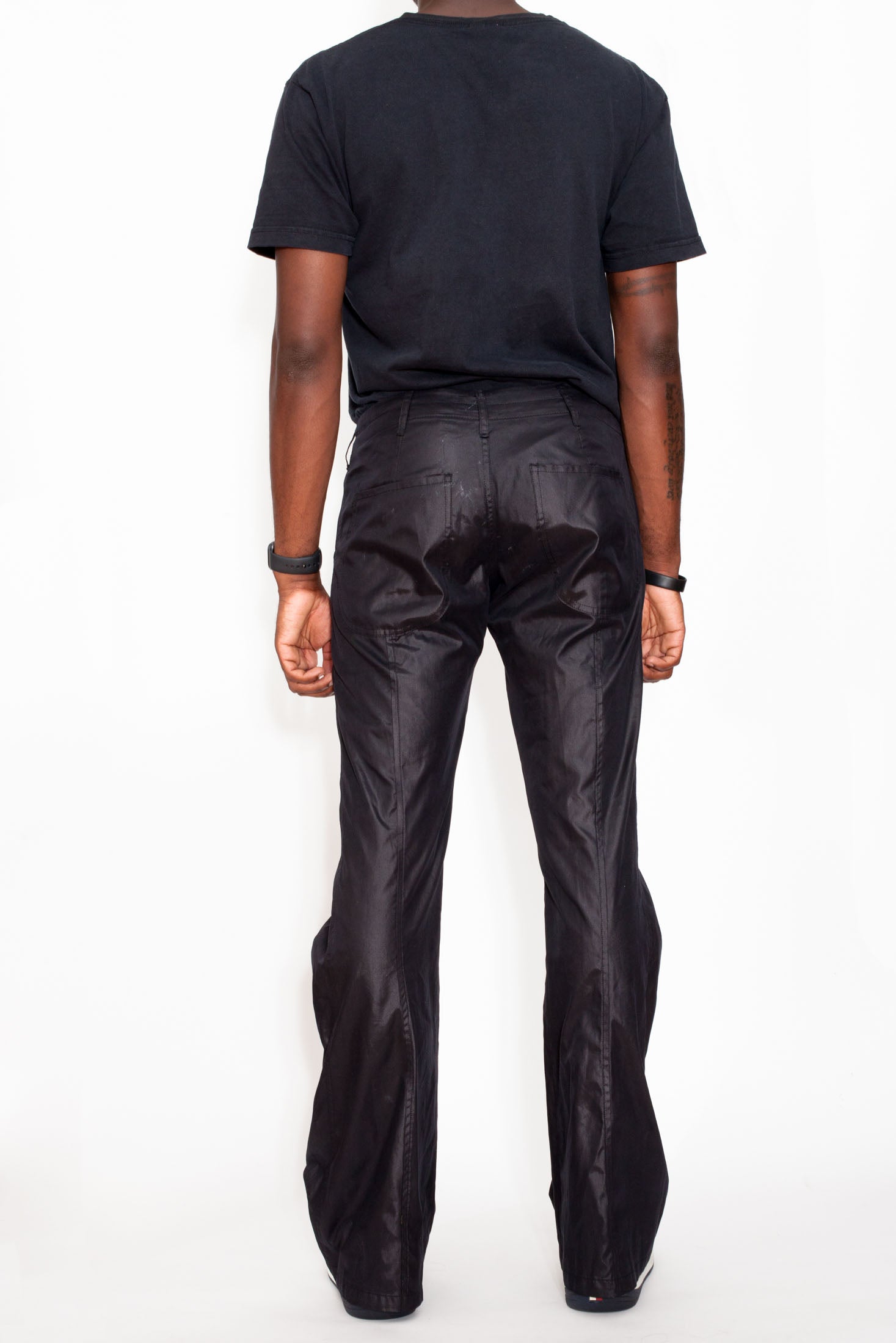 Vintage 90s Emporio Armani Black Shiny Trousers – Not Too Sweet