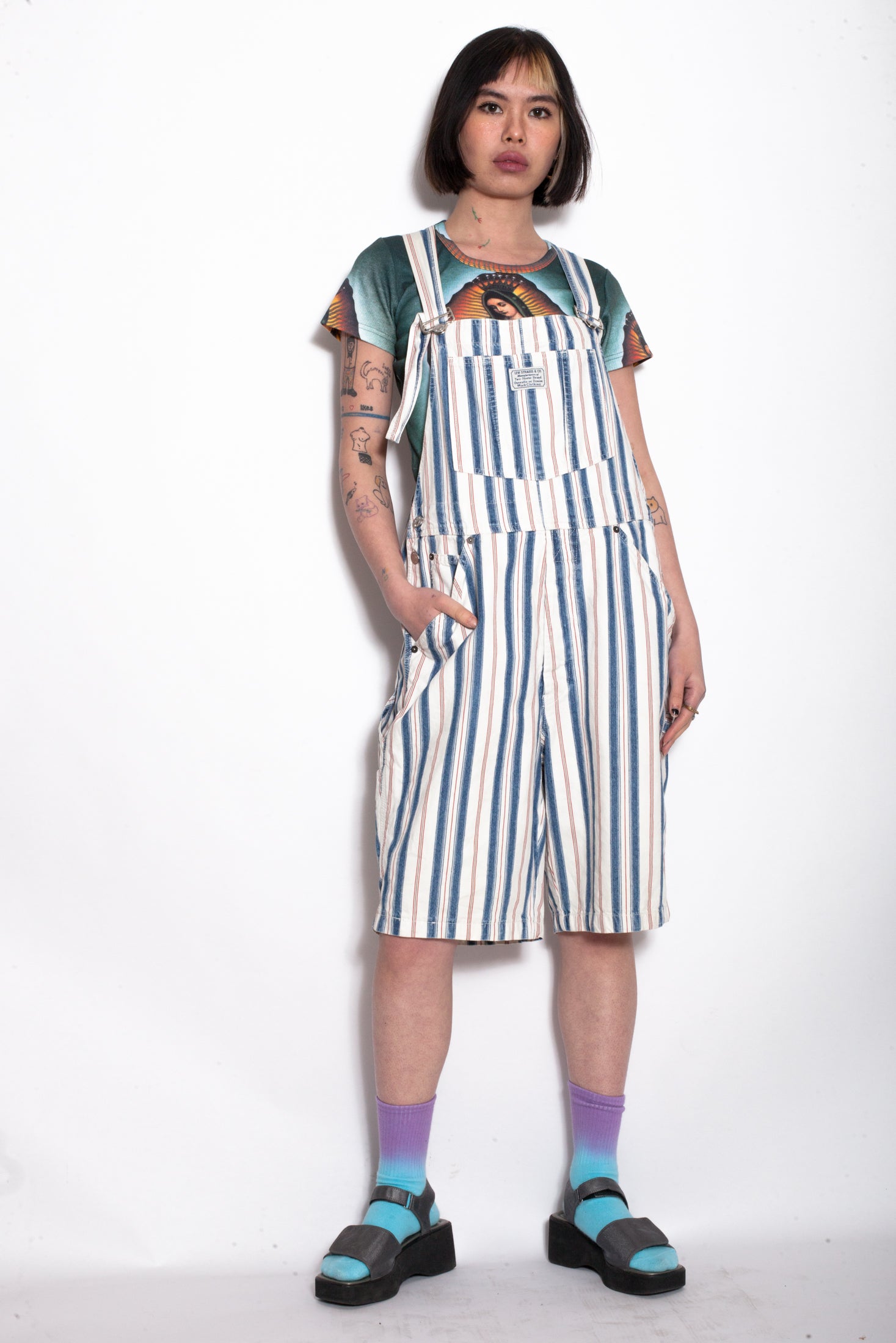 Vintage Levi's Striped Short Dungarees – Not Too Sweet