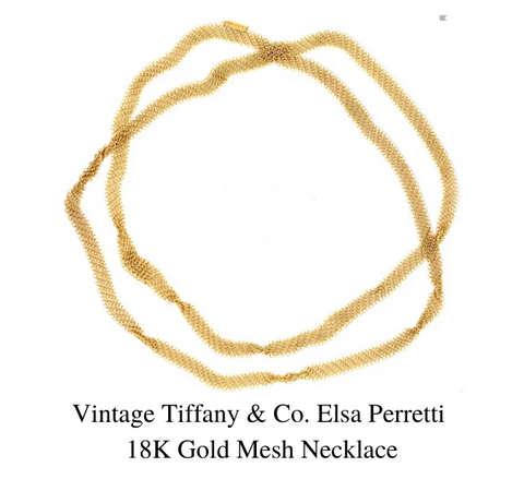 Collier Vintage Tiffany & Co. Elsa Perretti en maille d'or 18 carats