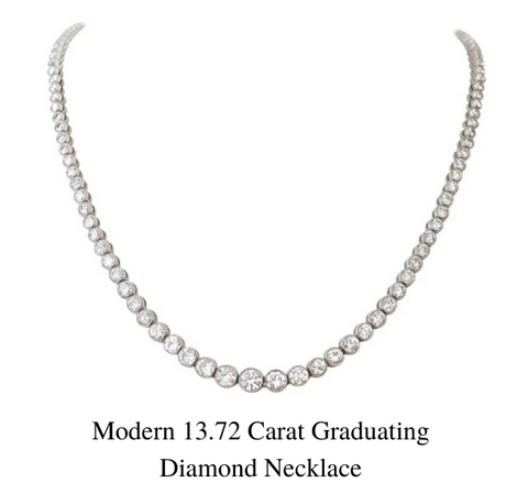 Collier de diamants de graduation moderne de 13,72 carats