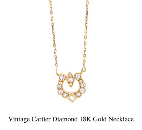 Collier Vintage Cartier Diamant En Or 18 Carats