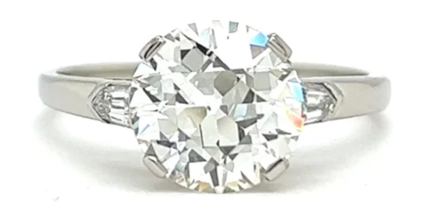Tiffany & Co Art Deco GIA 2.77 carats old european cut diamond on a platinum setting