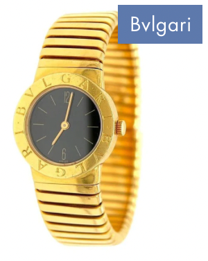 Bvlgari Italian lvcea tubgos wristwatch on 18 karat yellow gold