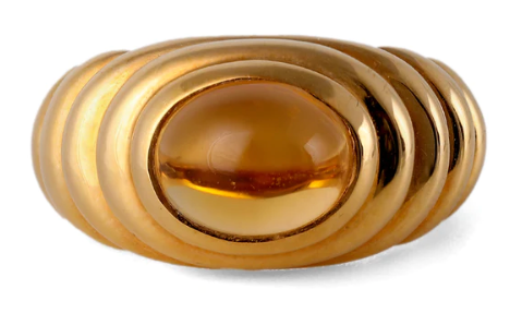 Bvlgari italian citrine doppio dome ring on 18k yellow gold 