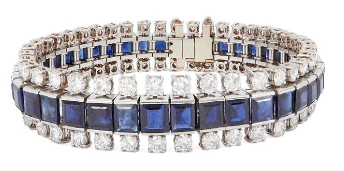 Mid Century Sapphire and diamond bracelet