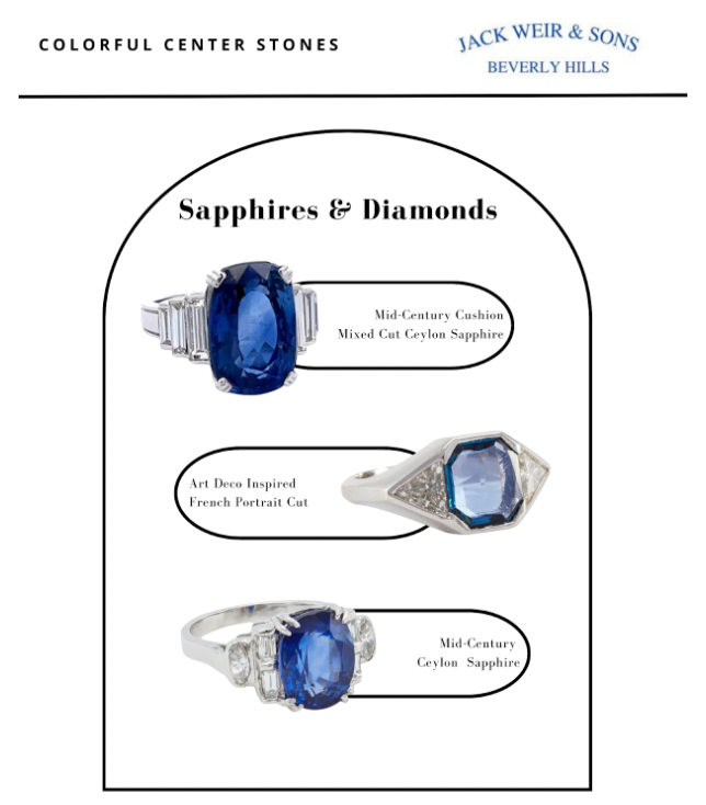 Sapphire and diamond rings