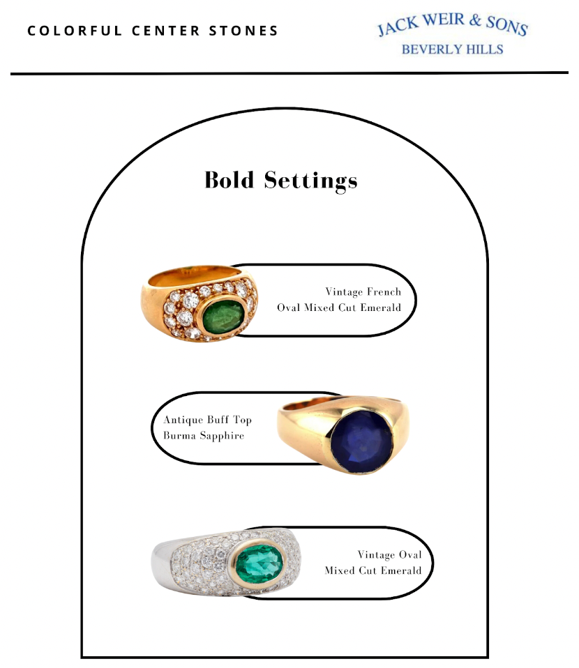 Sapphire and emerald rings