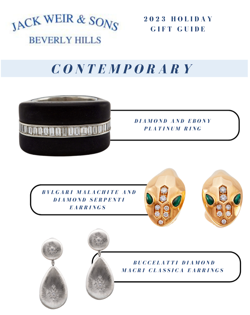 Contemporary ring and earrings