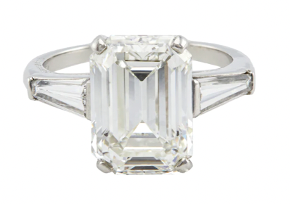 Cartier emerald cut diamond ring