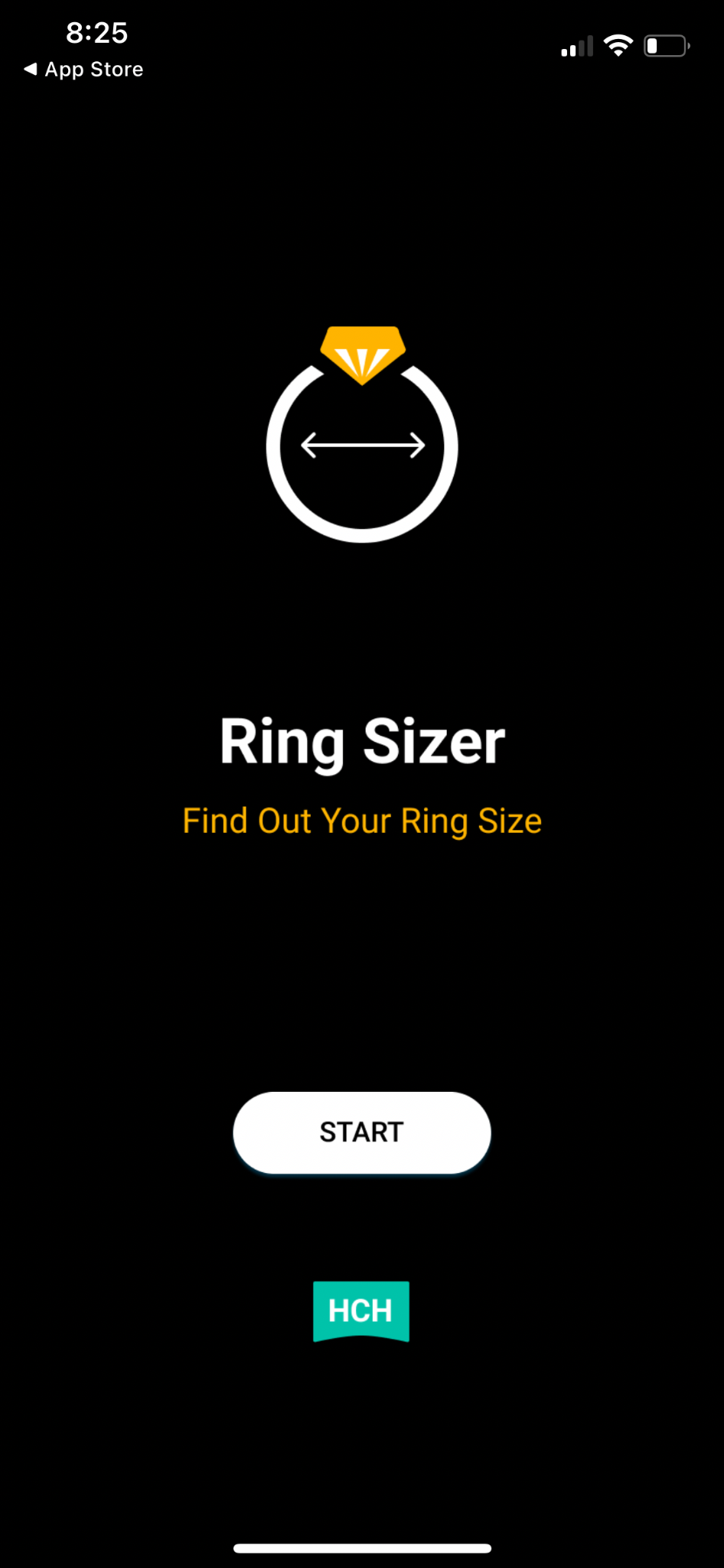 Image of different screens in the "ring sizer" app