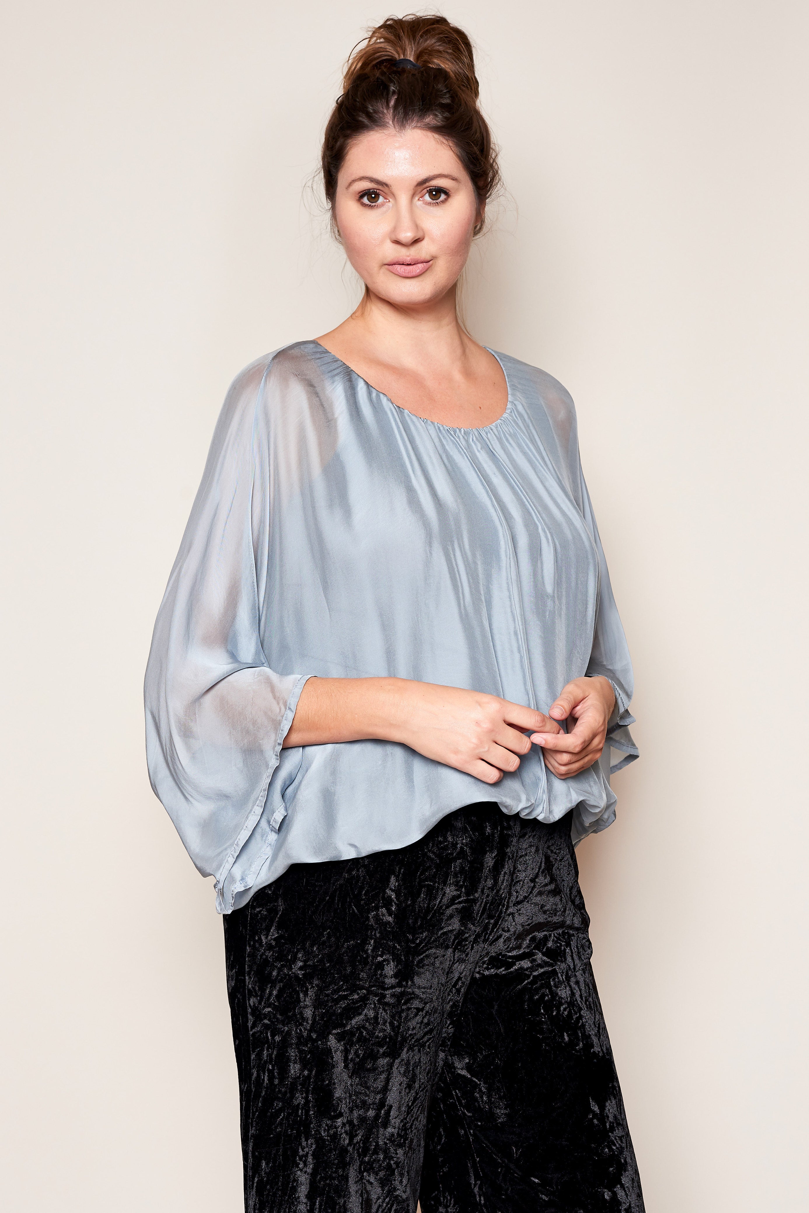 Italian Silk Dolman Sleeve Top