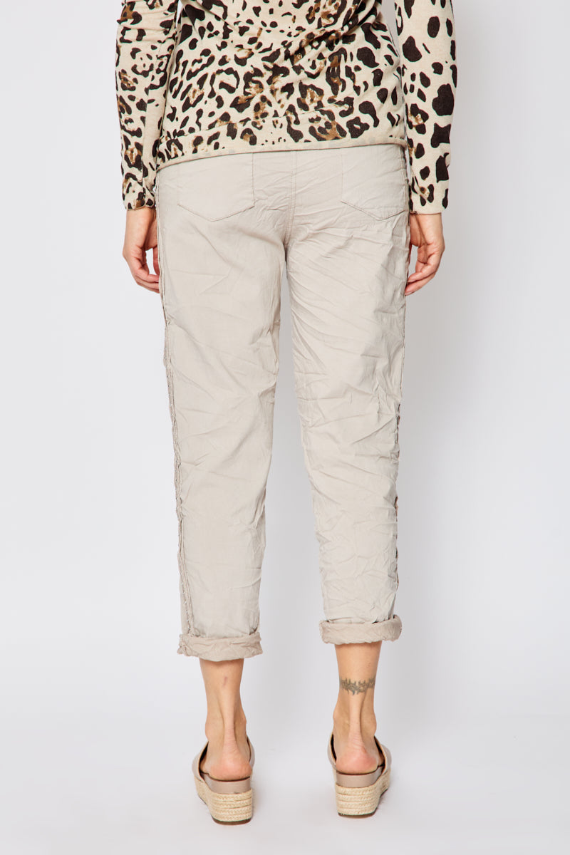 Studded Solid Pants (Three Colors)