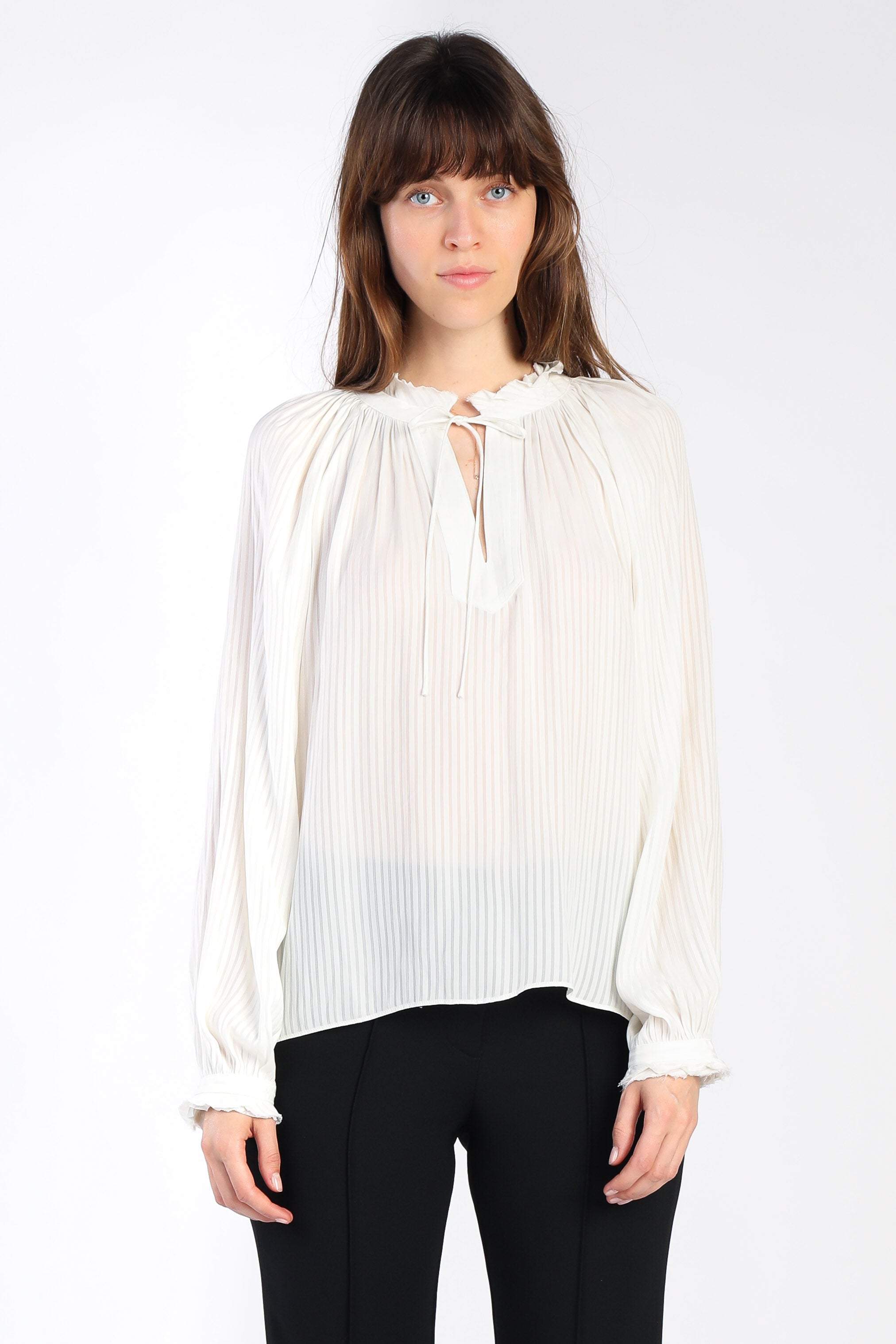 keyhole blouse white