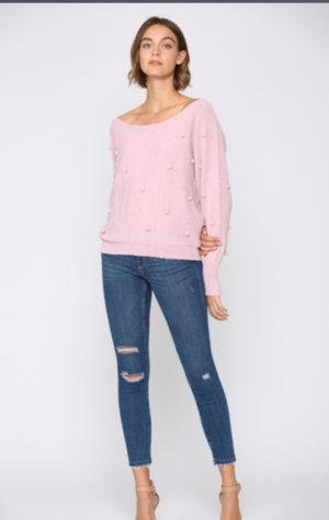 Lightweight Pom-Pom Sweater - Jacqueline B Clothing