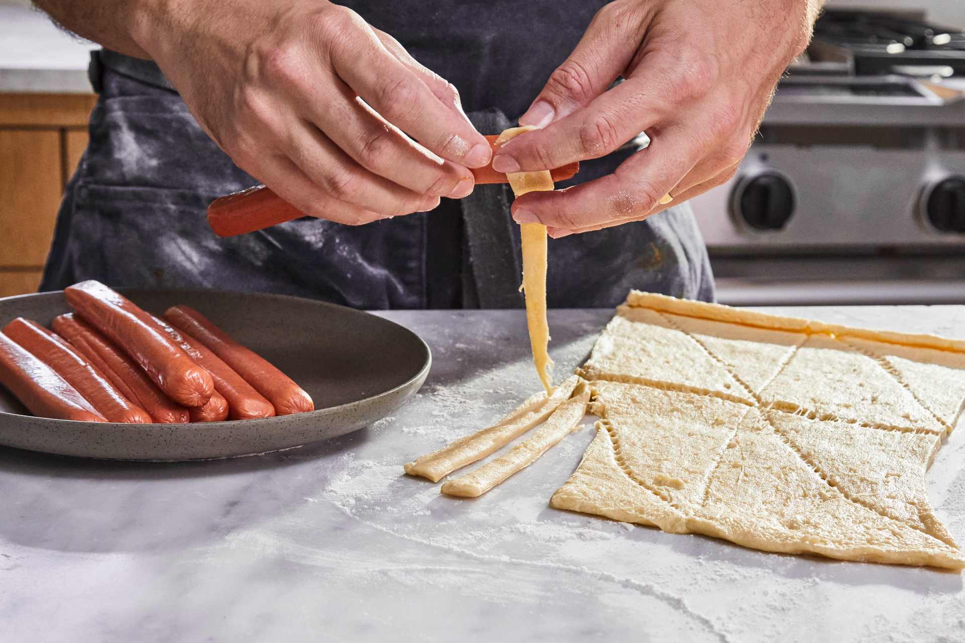 Each "mummy" uses roughly 1/8 sheet of puff pastry.