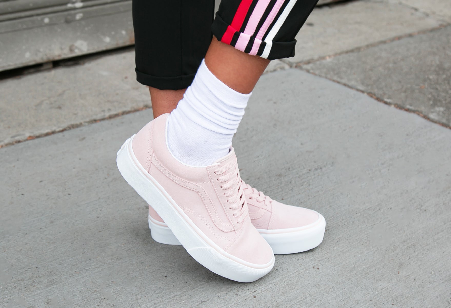 vans platform rose