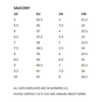 saucony shoes sizing