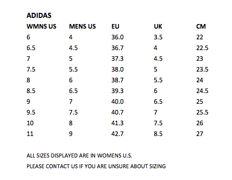 Womens Adidas Superstar Size Guide | SOLE FINESS