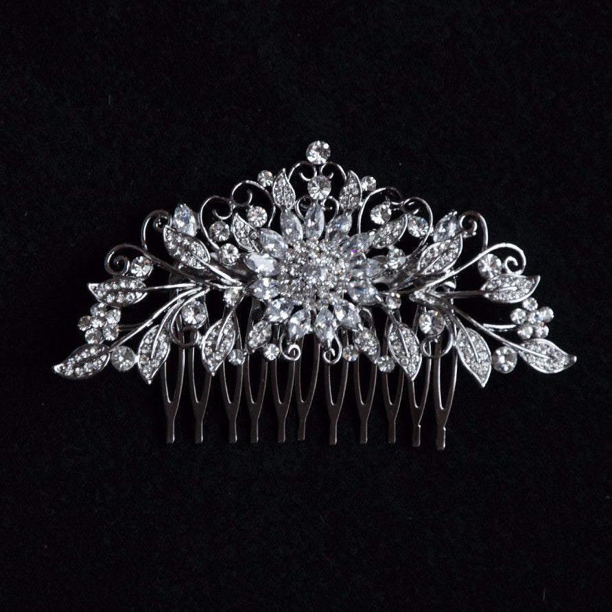 silver wedding hair accessories