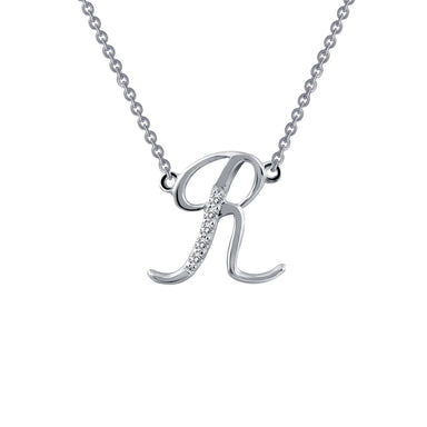 LAfonn Sterling silver C.Z Letter V Initial Necklace. – Graziella