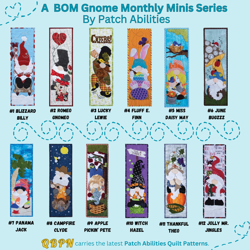 A BOM Gnomes Monthly Minis 14 Series, by Patch Abilities - Patterns Quilt Patterns