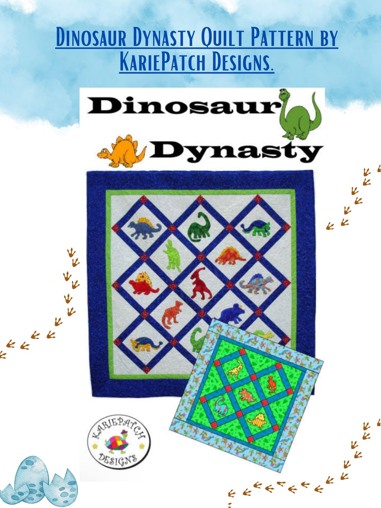 Dinosaur Dynasty Quilt Pattern by KariePatch Designs.