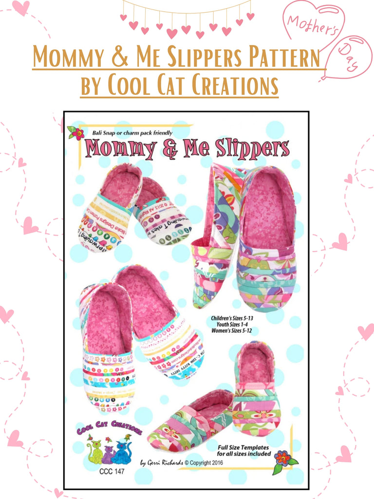 Mommy & Me Slippers Pattern by Cool Cat Creations.