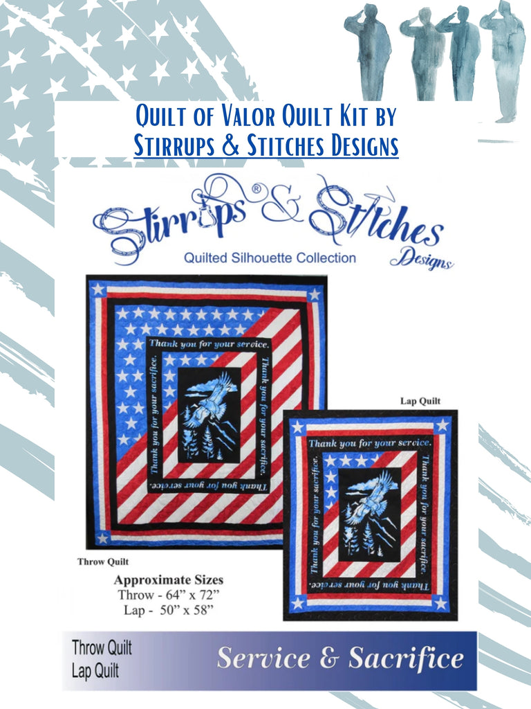 Quilt of Valor Quilt Kit by Stirrups & Stitches Designs.