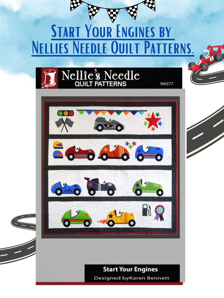 Start Your Engines Quilt Pattern by Nellies Needle Quilt Patterns.