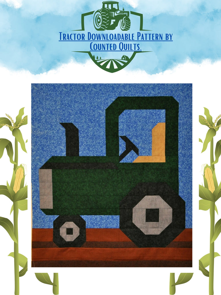 Tractor Downloadable Pattern by Counted Quilts.