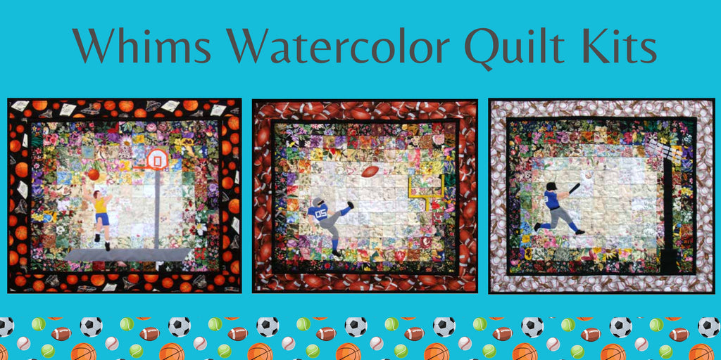 "Hook Shot" Watercolor Quilt Kit by Whims Watercolor Quilt Kits Quilt Patterns.