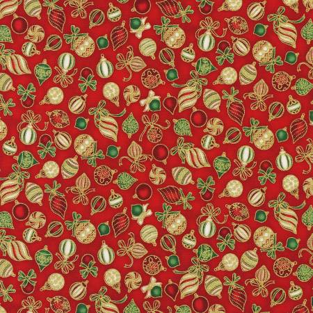 Ornaments Red Christmas w/Metallic Fabric – Quilting Books Patterns and ...