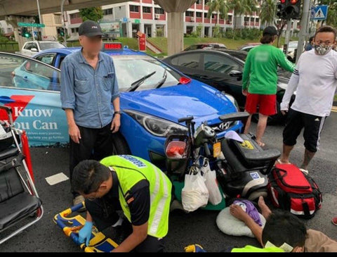 Elderly PMA Rider Hospitalized after Accident with Taxi